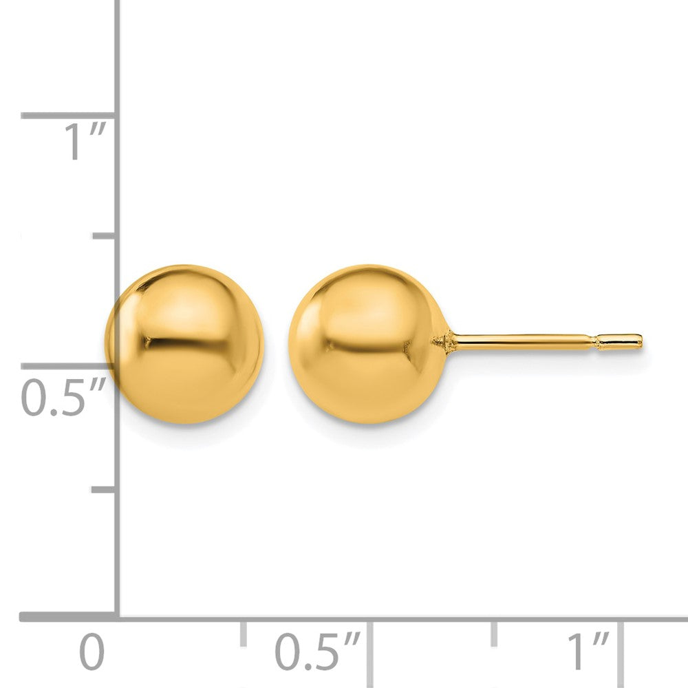 Sterling Silver Gold-plated 8mm Polished Ball Post Earrings
