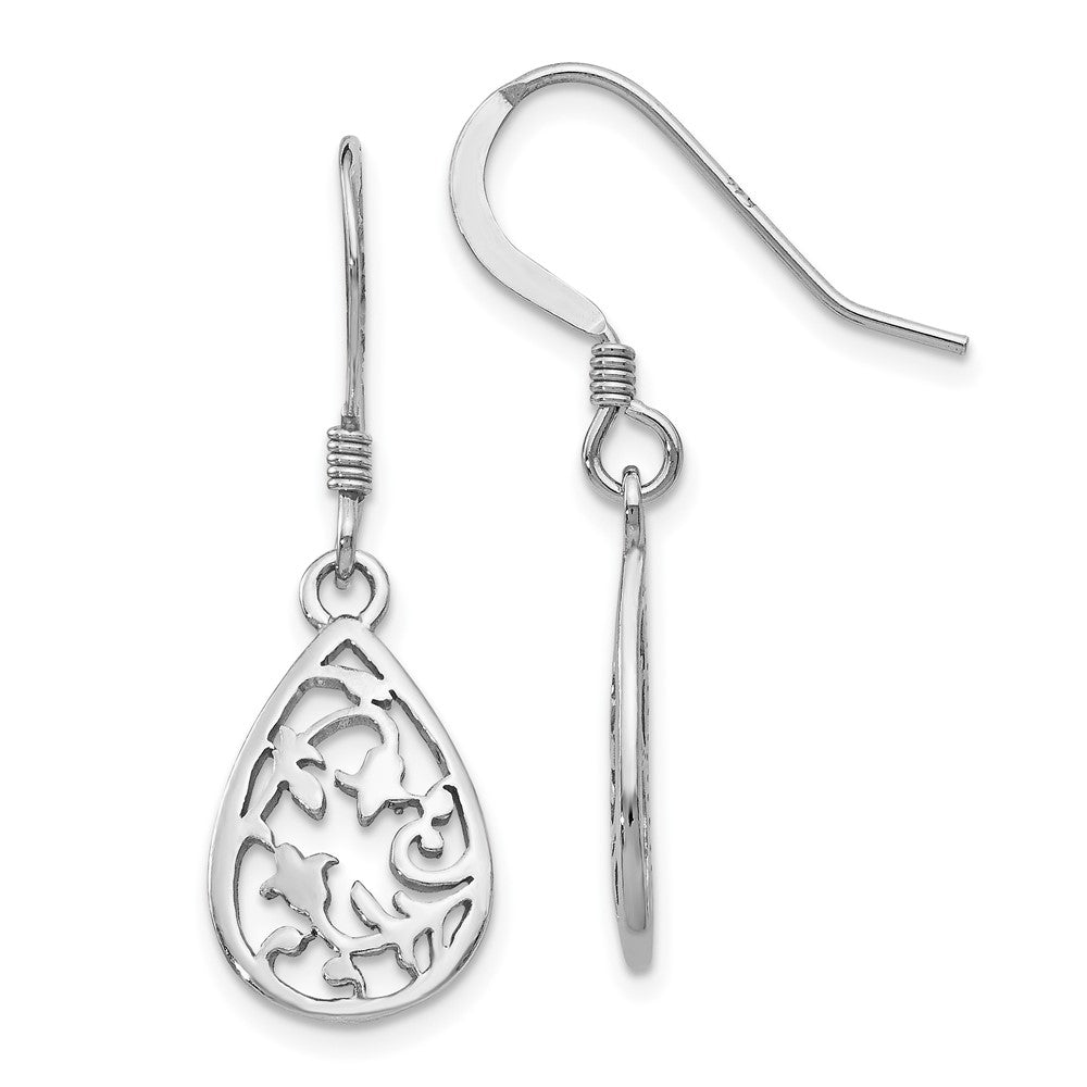 Polished;Sterling silver;Shepherd hook;Dangle;Metal