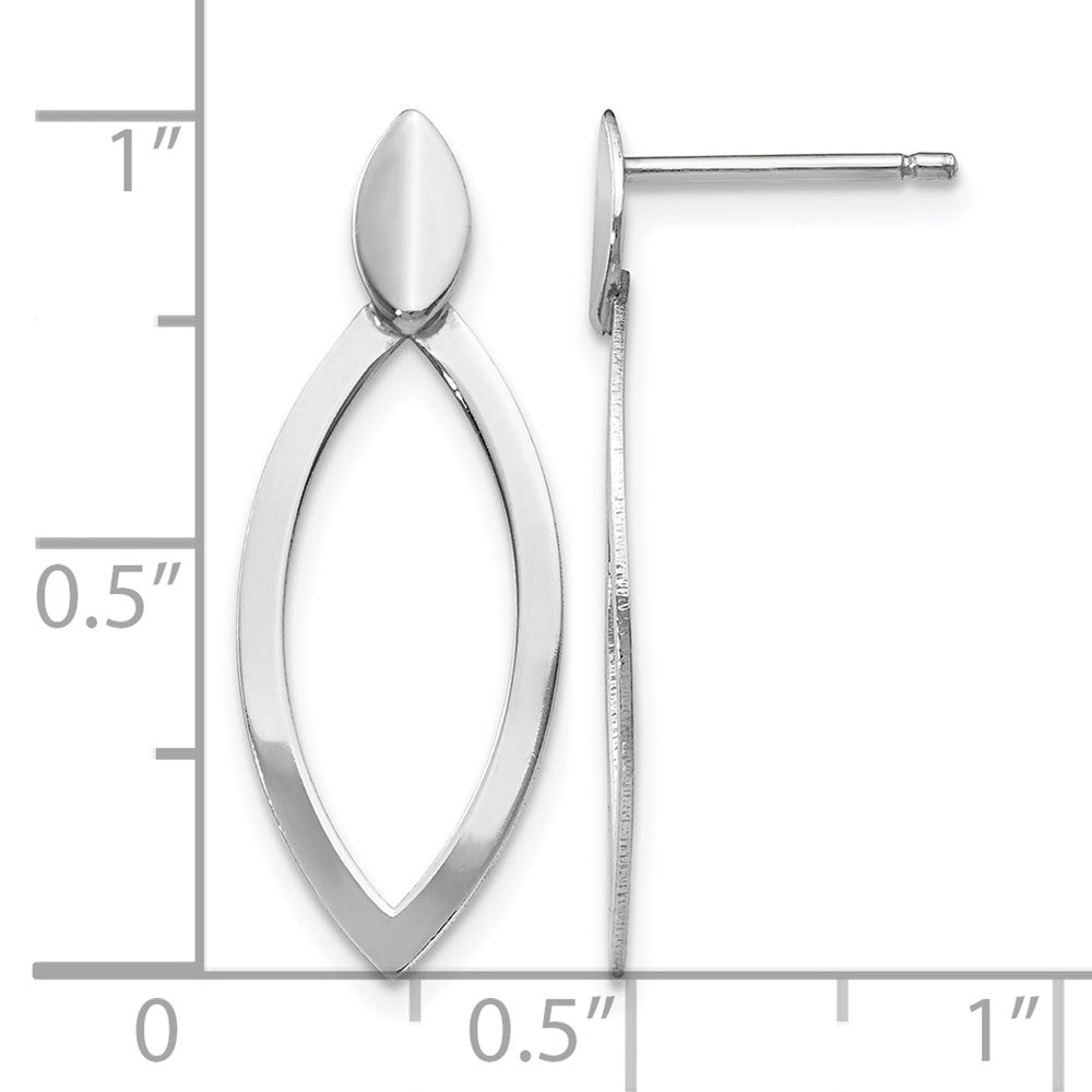 Sterling Silver Rhodium-plated Polished Post Dangle Earrings