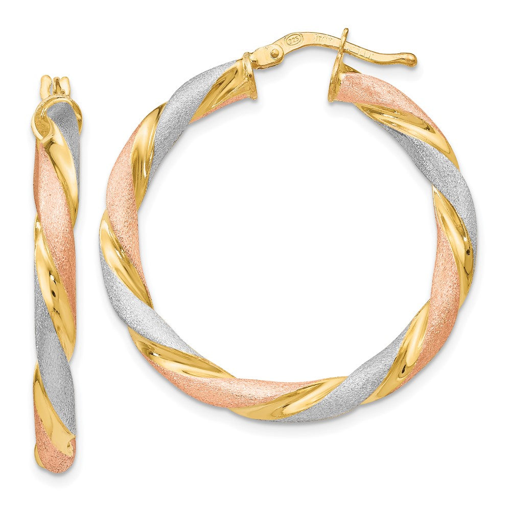 Polished;Hinged post;Sterling silver;Gold-tone;Rose-tone