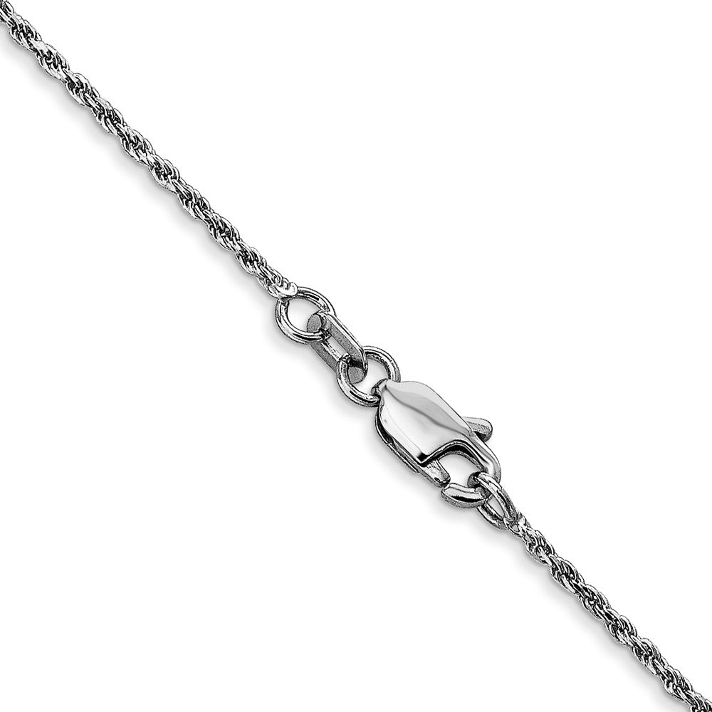 14K White Gold 24 inch 1.15mm Diamond-cut Machine Made Rope with Lobster Clasp Chain Chain