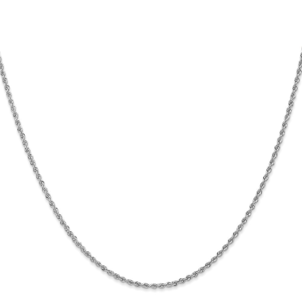 14K White Gold 20 inch 1.5mm Regular Rope with Lobster Clasp Chain
