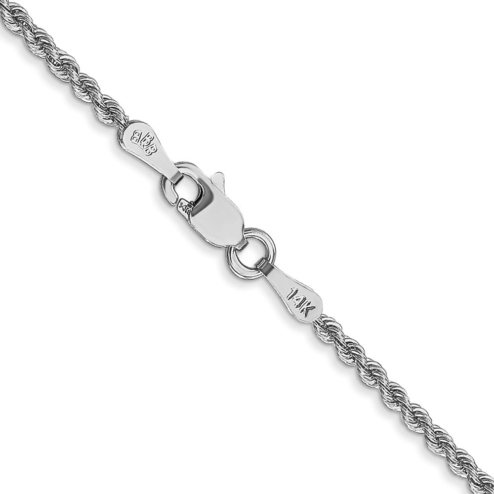 14K White Gold 16 inch 2mm Regular Rope with Lobster Clasp Chain
