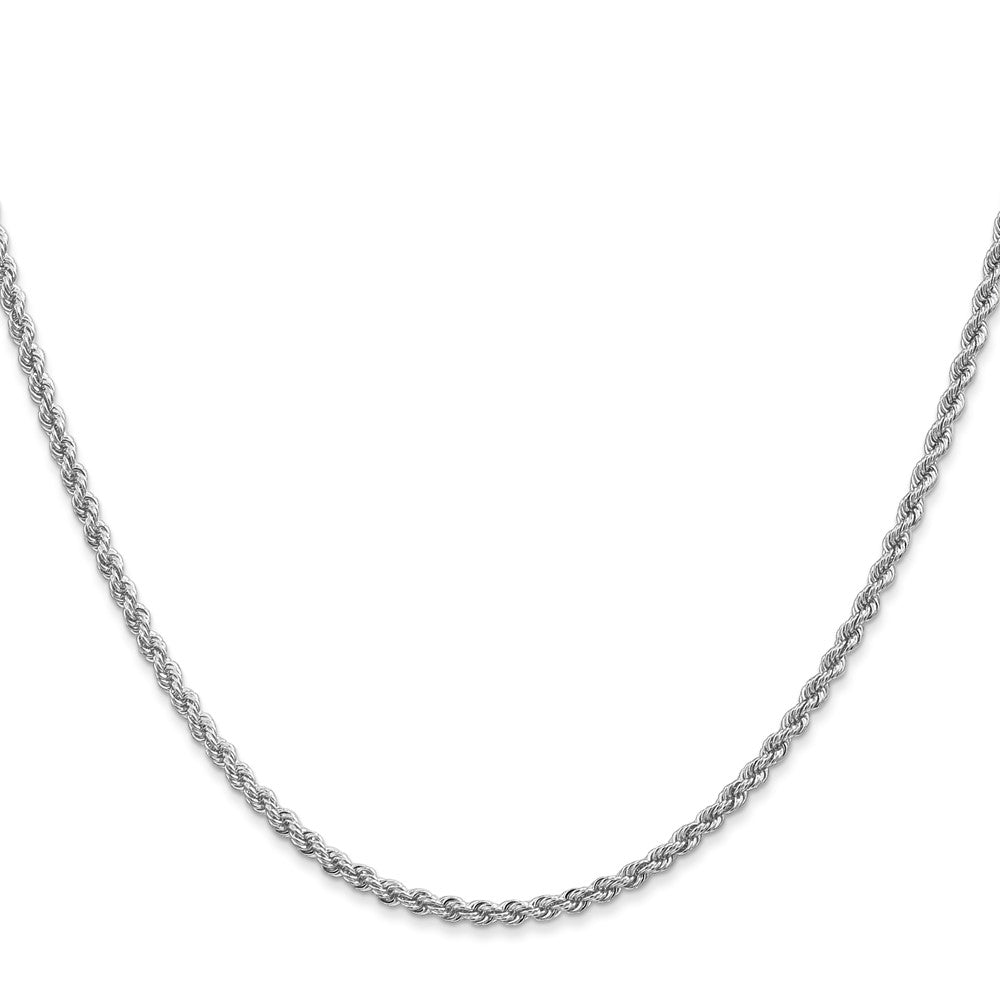 14K White Gold 26 inch 2.25mm Regular Rope with Lobster Clasp Chain