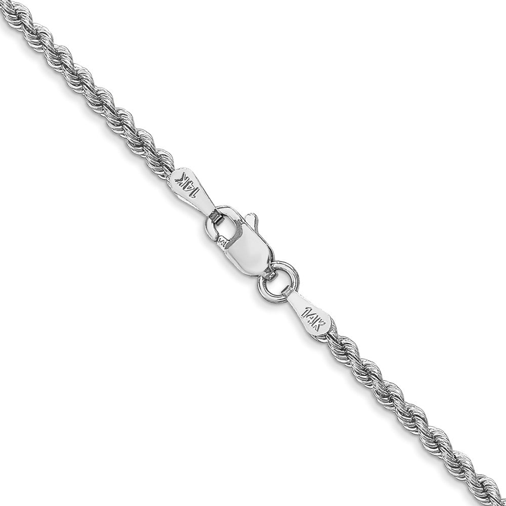 14K White Gold 26 inch 2.25mm Regular Rope with Lobster Clasp Chain