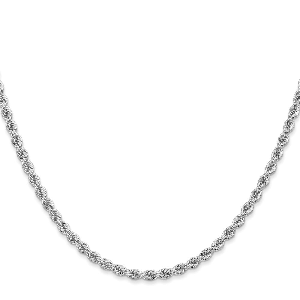 14K White Gold 22 inch 2.75mm Regular Rope with Lobster Clasp Chain