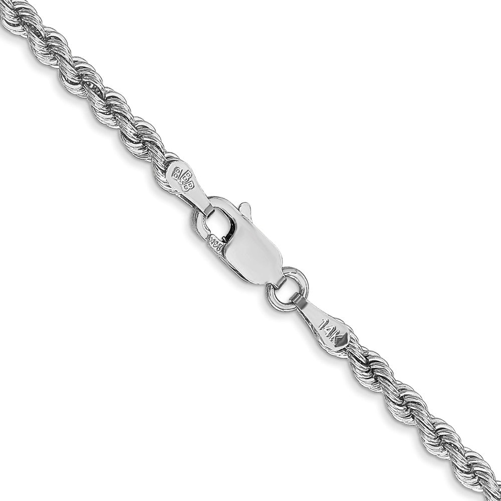 14K White Gold 30 inch 2.75mm Regular Rope with Lobster Clasp Chain