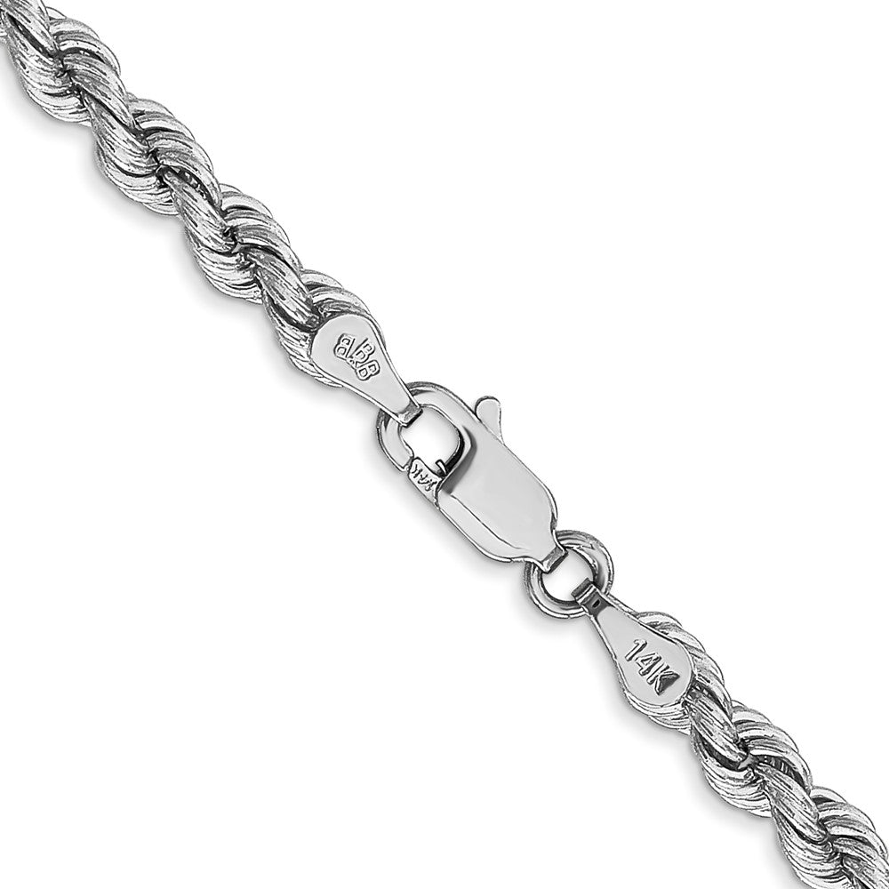 14K White Gold 30 inch 4mm Regular Rope with Lobster Clasp Chain