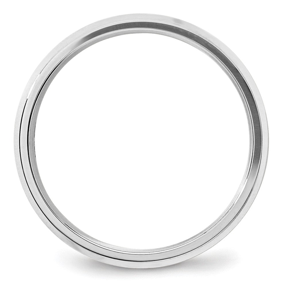 10k White Gold 5mm Beveled Edge Comfort Fit Wedding Band Size 9