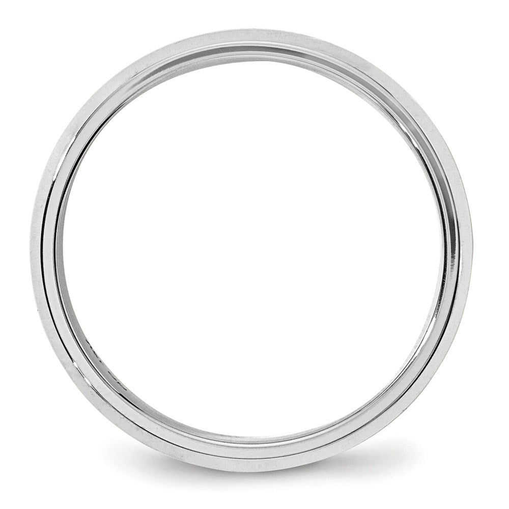 14k White Gold 6mm Beveled Edge Comfort Fit Wedding Band Size 8.5