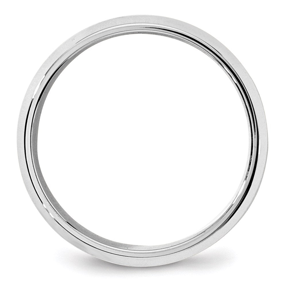 14k White Gold 7mm Beveled Edge Comfort Fit Wedding Band Size 11.5