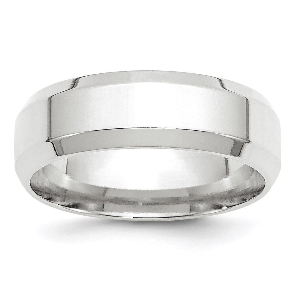 Solid;Polished;14K White gold;Engravable;Comfort fit;Beveled Edge;Machined