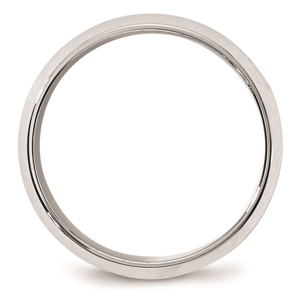 14k White Gold 8mm Beveled Edge Comfort Fit Wedding Band Size 6