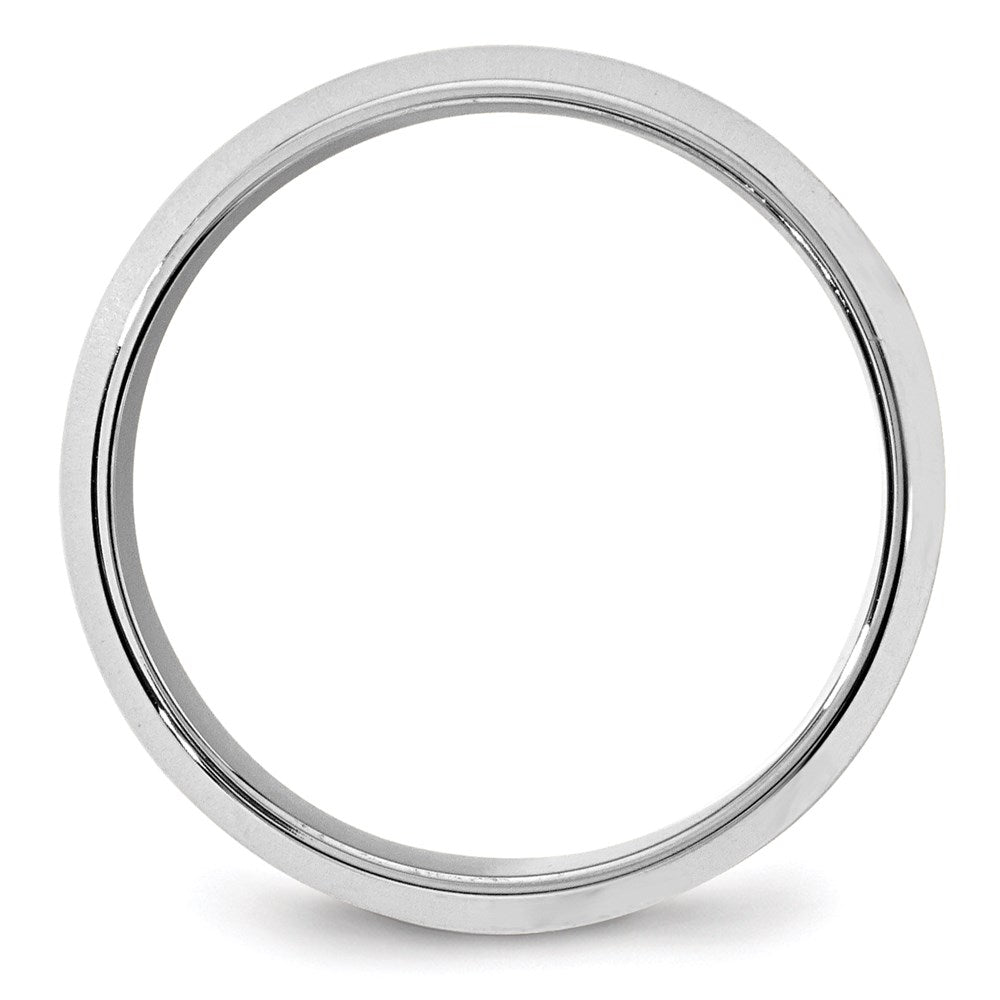 14k White Gold 8mm Beveled Edge Comfort Fit Wedding Band Size 9.5