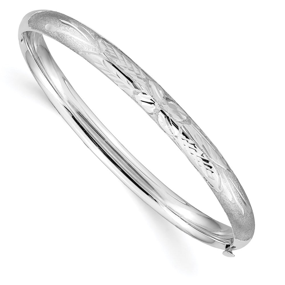Diamond-cut;Polished;14K White gold;Hollow;Safety bar;Florentine