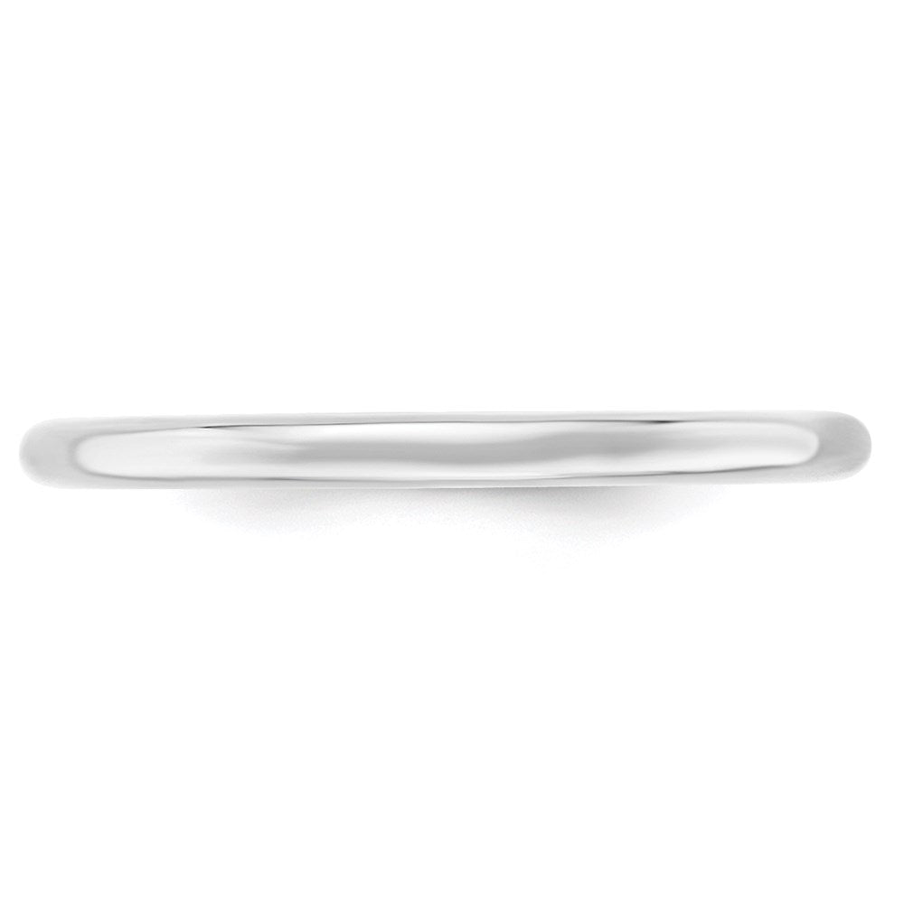 14k White Gold 2mm Standard Weight Comfort Fit Wedding Band Size 10