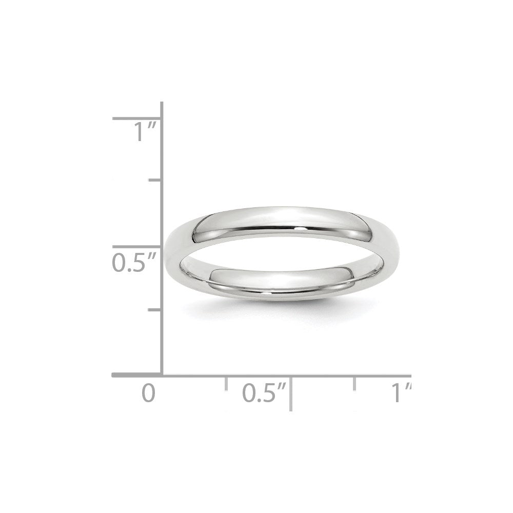 14k White Gold 3mm Standard Weight Comfort Fit Wedding Band Size 4