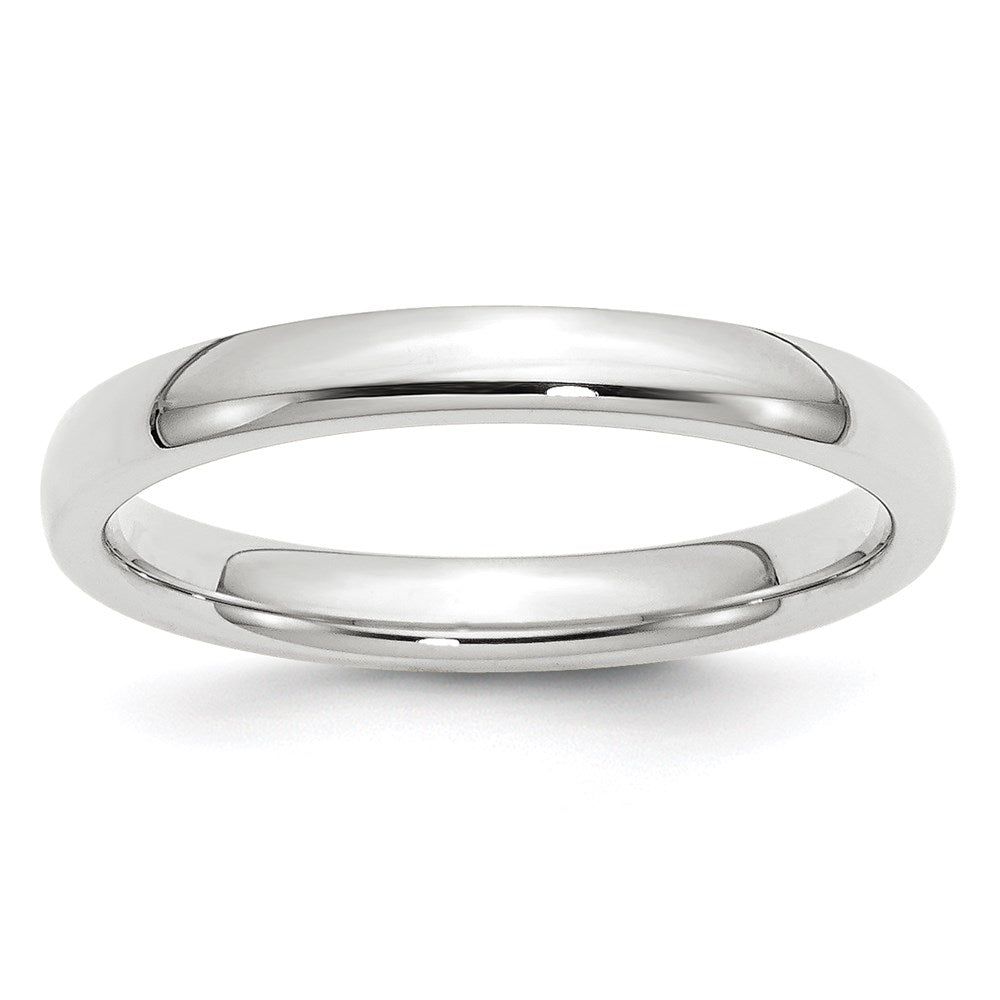 Solid;Polished;14K White gold;Engravable;In-house sizing;Comfort fit;Machined