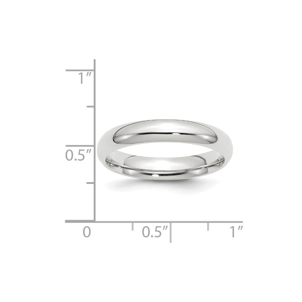 14k White Gold 4mm Standard Weight Comfort Fit Wedding Band Size 5