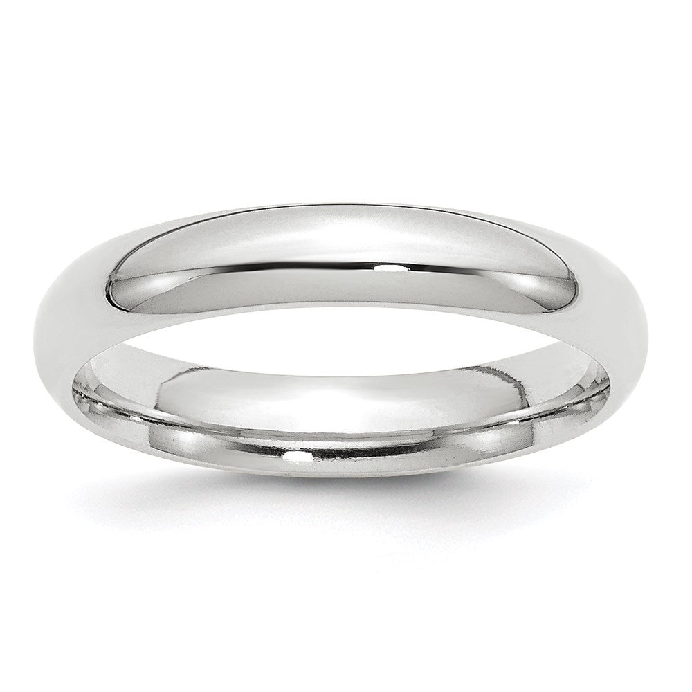 Solid;Polished;14K White gold;Engravable;In-house sizing;Comfort fit;Machined