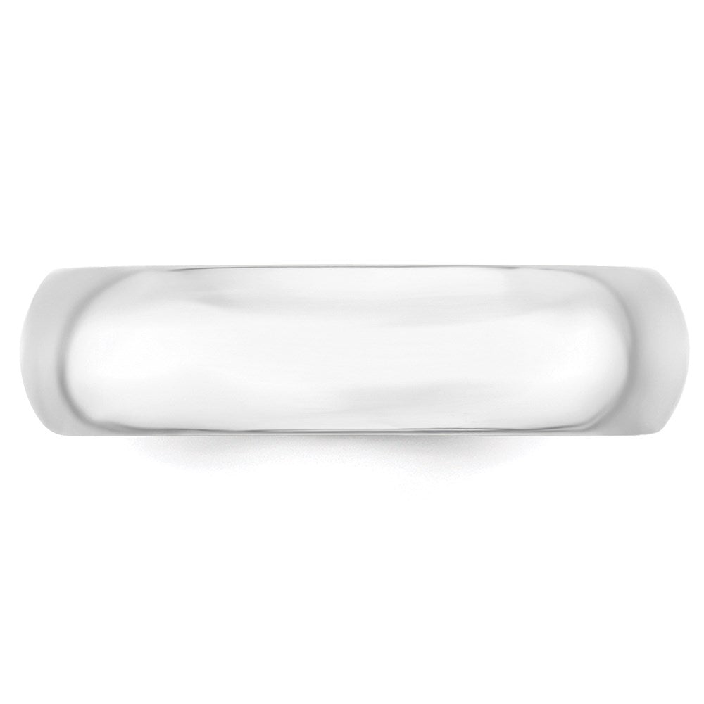 14k White Gold 6mm Standard Weight Comfort Fit Wedding Band Size 12.5
