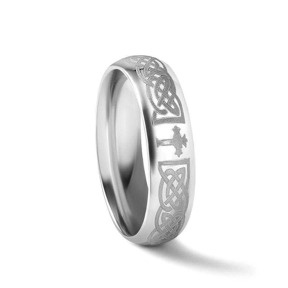 14k White Gold 6mm Standard Weight Comfort Fit Wedding Band Size 7