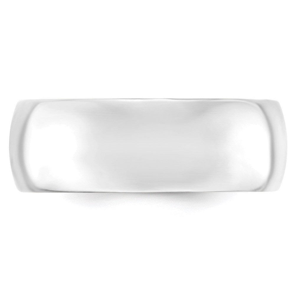 14k White Gold 8mm Standard Weight Comfort Fit Wedding Band Size 13