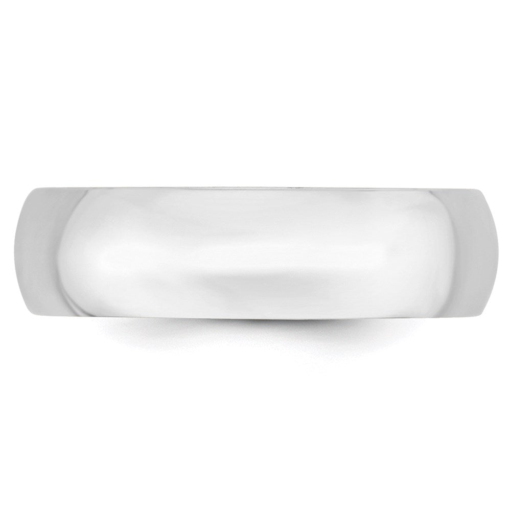 14k White Gold 6mm Lightweight Comfort Fit Wedding Band Size 10