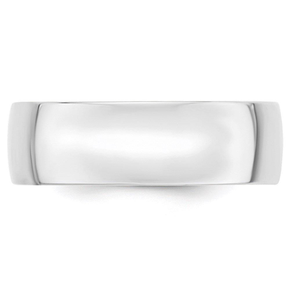 14k White Gold 7mm Lightweight Comfort Fit Wedding Band Size 8