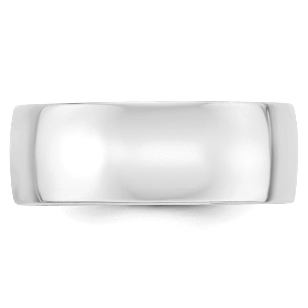 10k White Gold 8mm Lightweight Comfort Fit Wedding Band Size 10