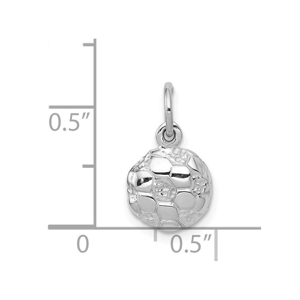 14k White Gold Domed Soccer Ball Charm