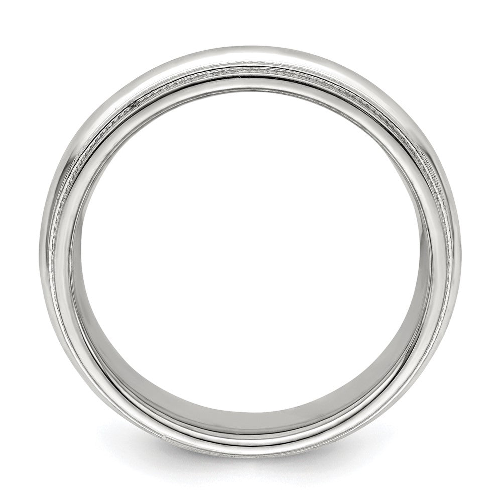 10k White Gold 6mm Double Milgrain Comfort Fit Wedding Band Size 6