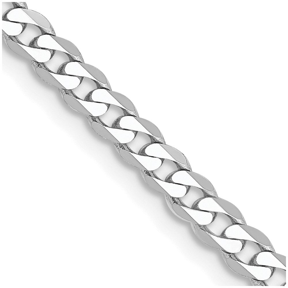 Solid;Polished;14K White gold;Lobster;Flat