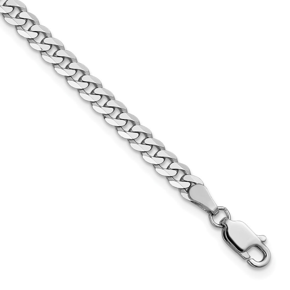 Solid;Polished;14K White gold;Lobster;Flat