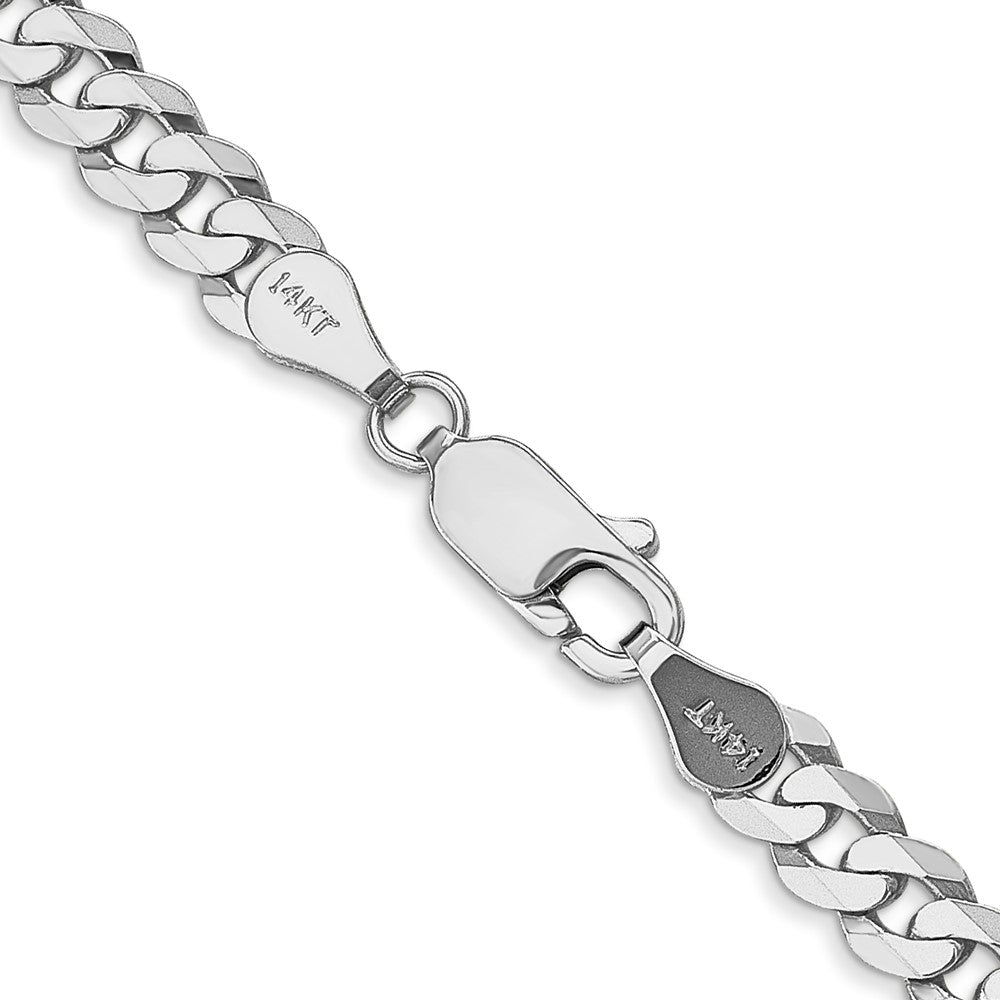 14K White Gold 22 inch 4.75mm Flat Beveled Curb with Lobster Clasp Chain