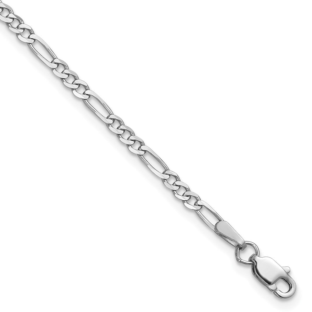 Solid;Polished;14K White gold;Engravable;Lobster;Flat