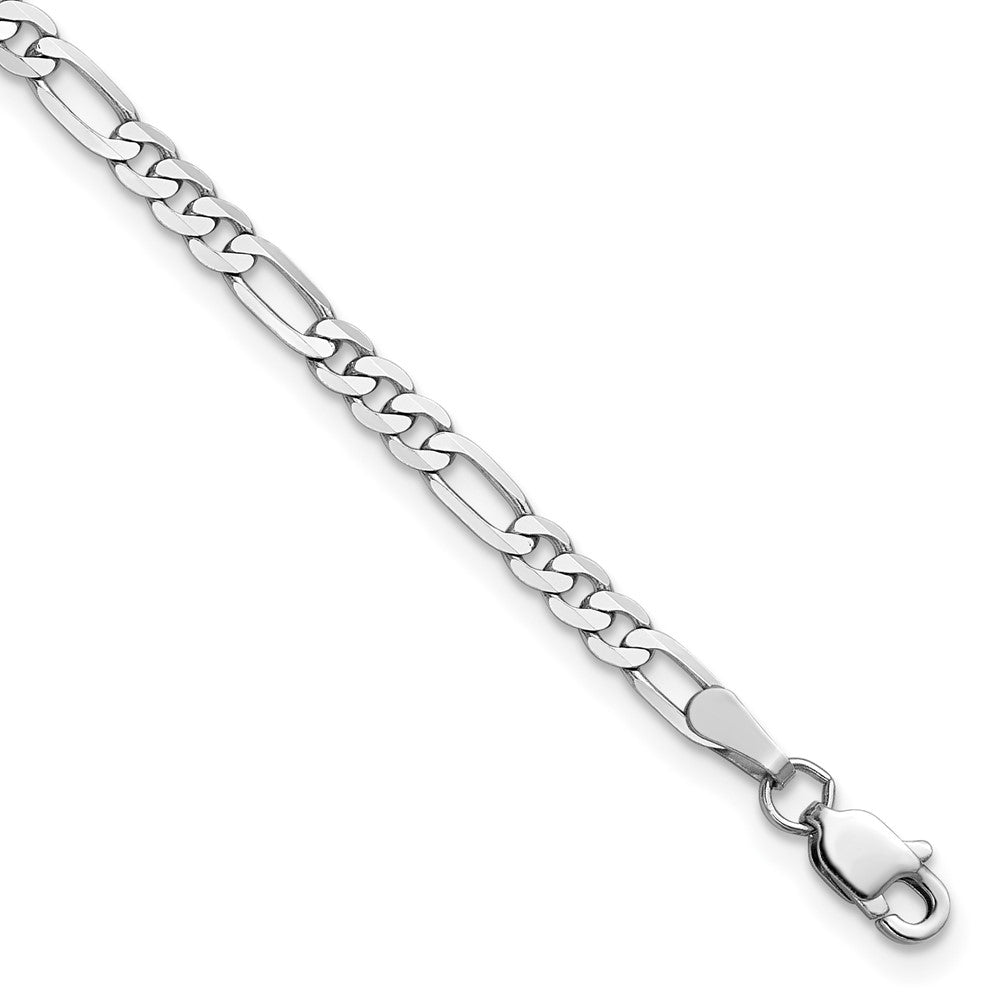 Solid;Polished;14K White gold;Lobster;Flat