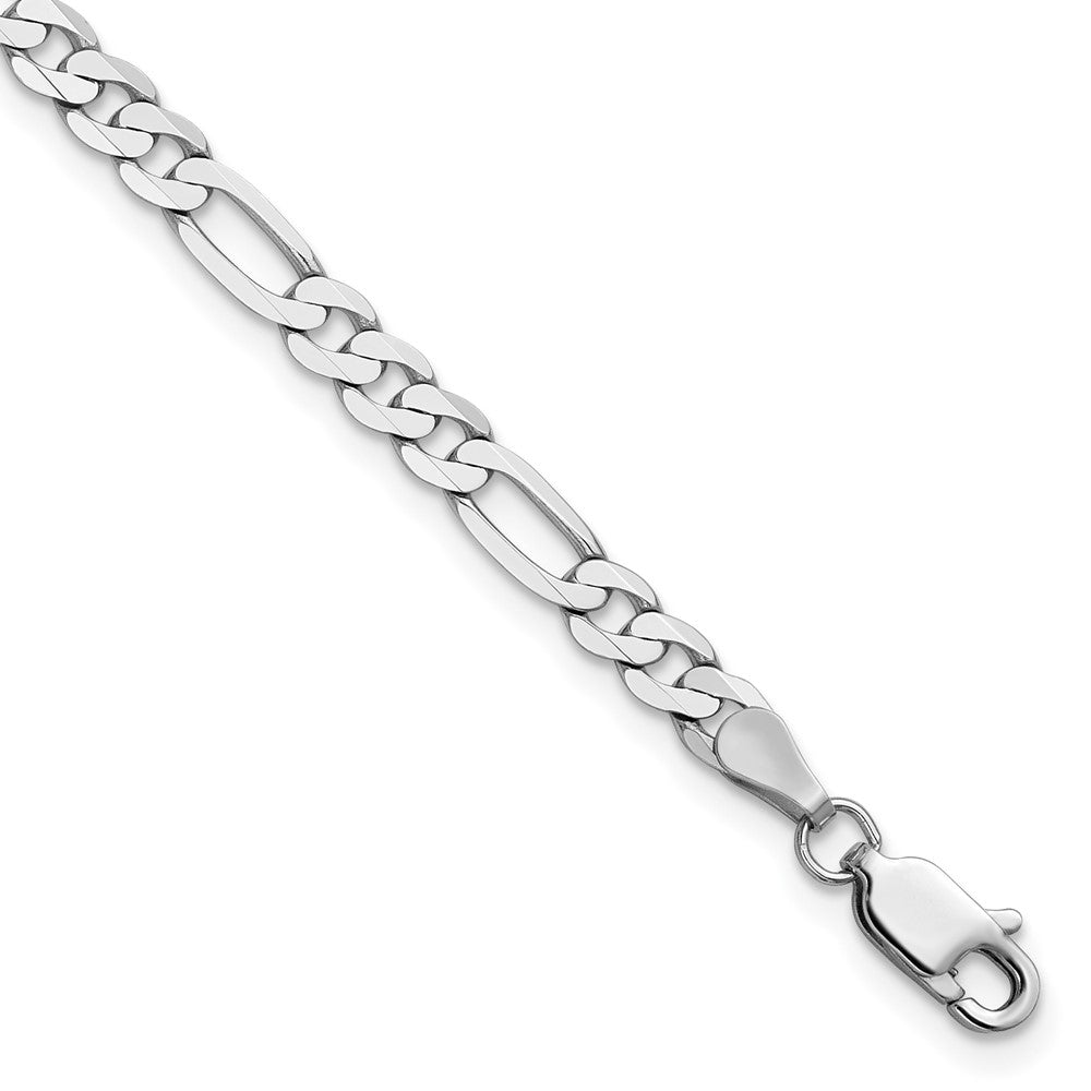Solid;Polished;14K White gold;Lobster;Flat