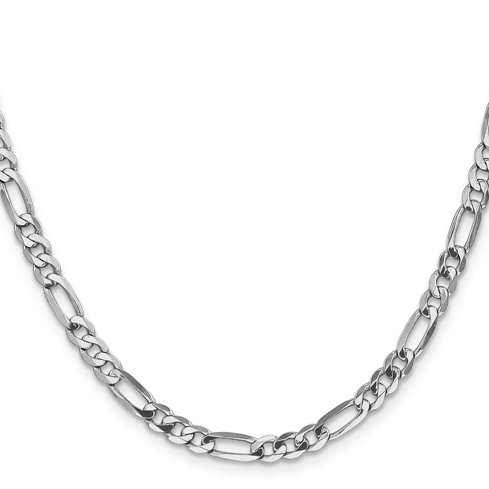 14K White Gold 18 inch 4.5mm Flat Figaro with Lobster Clasp Chain