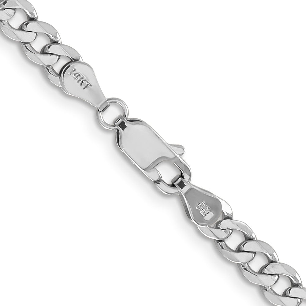 14K White Gold 22 inch 4.5mm Flat Figaro with Lobster Clasp Chain