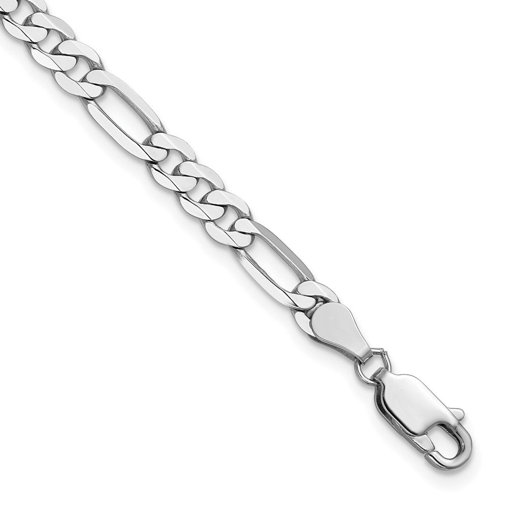 Solid;Polished;14K White gold;Lobster;Flat