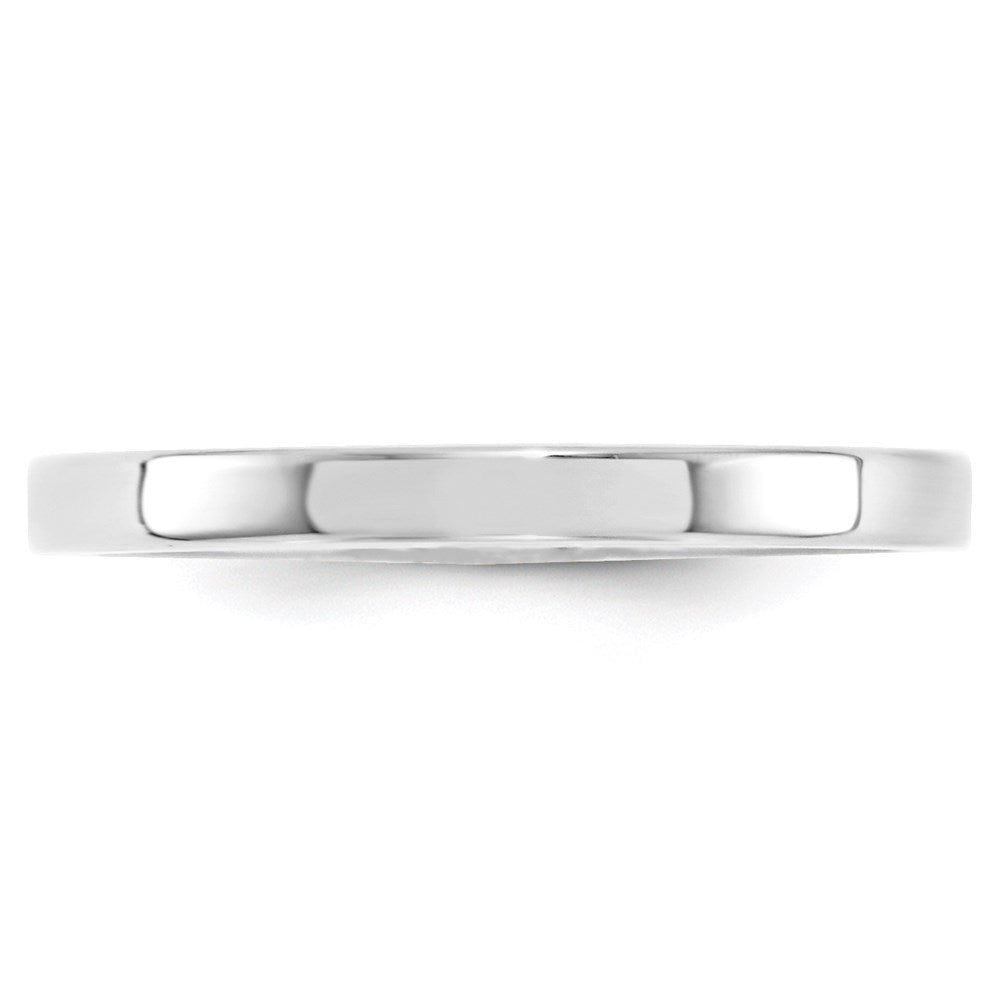 14k White Gold 2.5mm Standard Weight Flat Comfort Fit Wedding Band Size 6