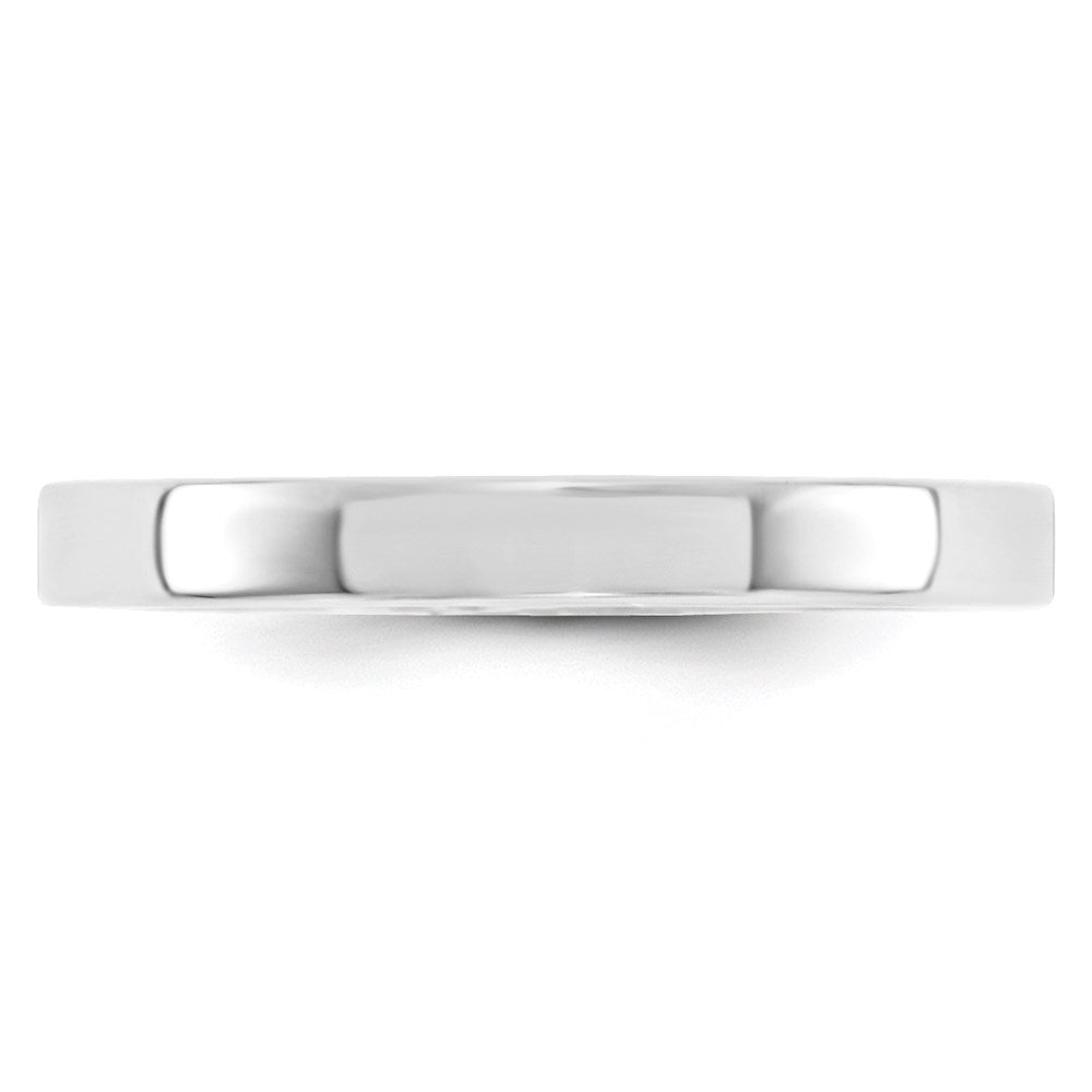 14k White Gold 3mm Standard Weight Flat Comfort Fit Wedding Band Size 13