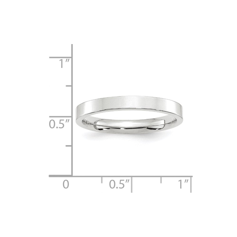 14k White Gold 3mm Standard Weight Flat Comfort Fit Wedding Band Size 9