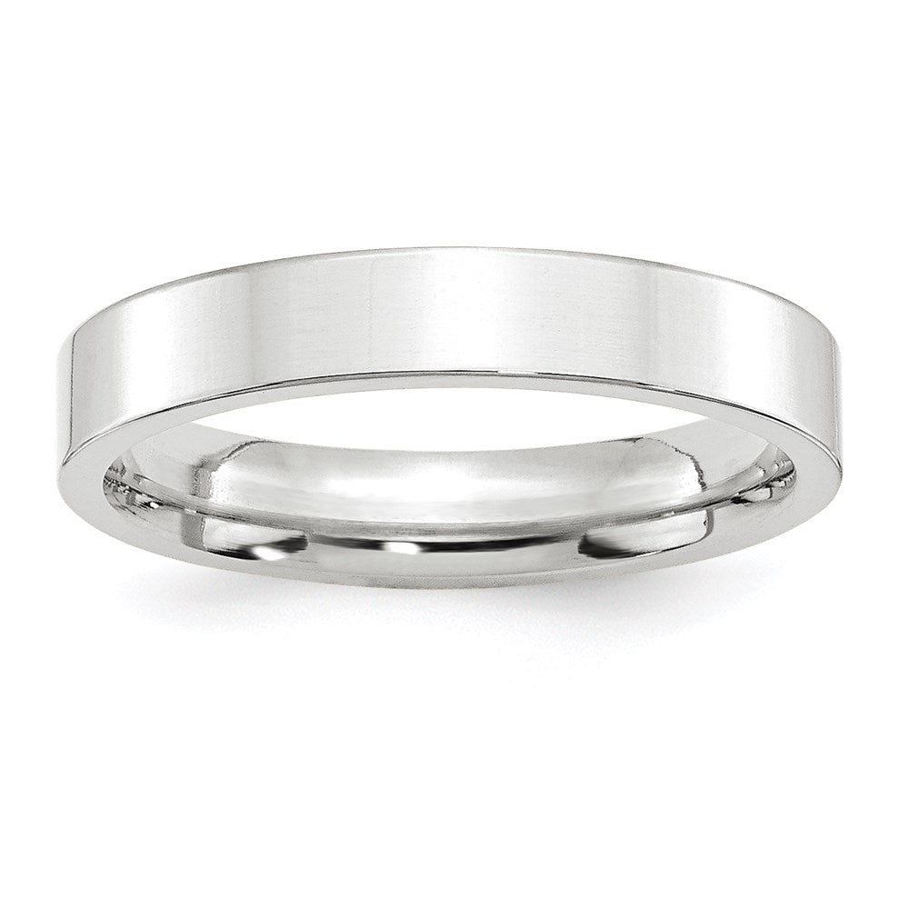 Solid;Polished;14K White gold;Engravable;Comfort fit;Flat;Machined