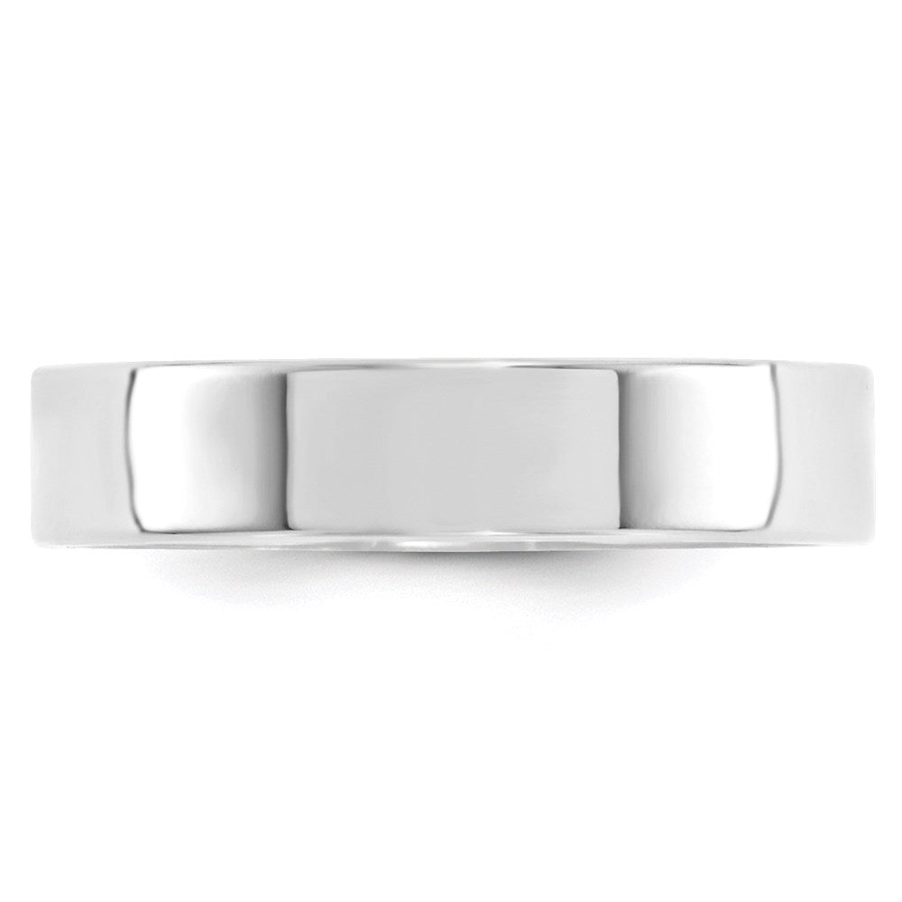 14k White Gold 5mm Standard Weight Flat Comfort Fit Wedding Band Size 7.5