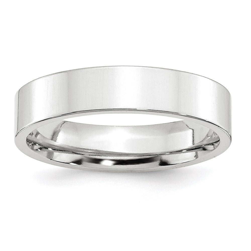 Solid;Polished;14K White gold;Engravable;Comfort fit;Flat;Machined