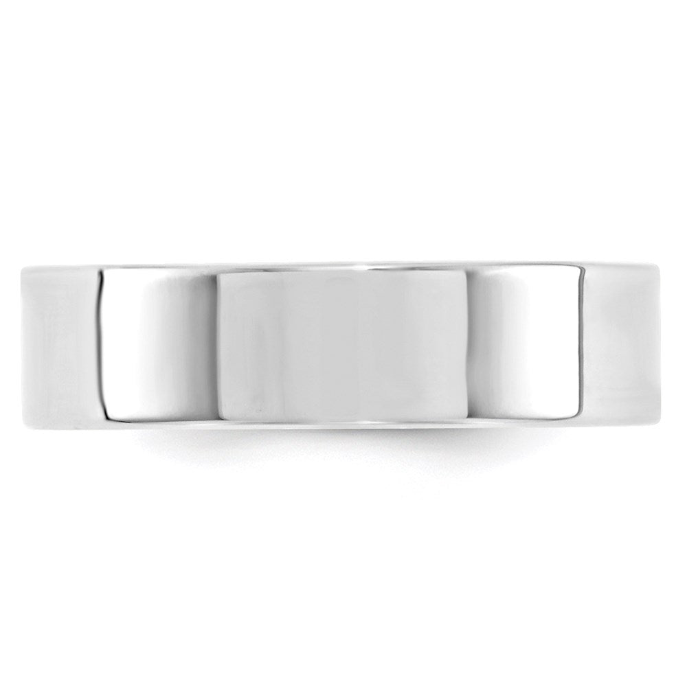 14k White Gold 6mm Standard Weight Flat Comfort Fit Wedding Band Size 10