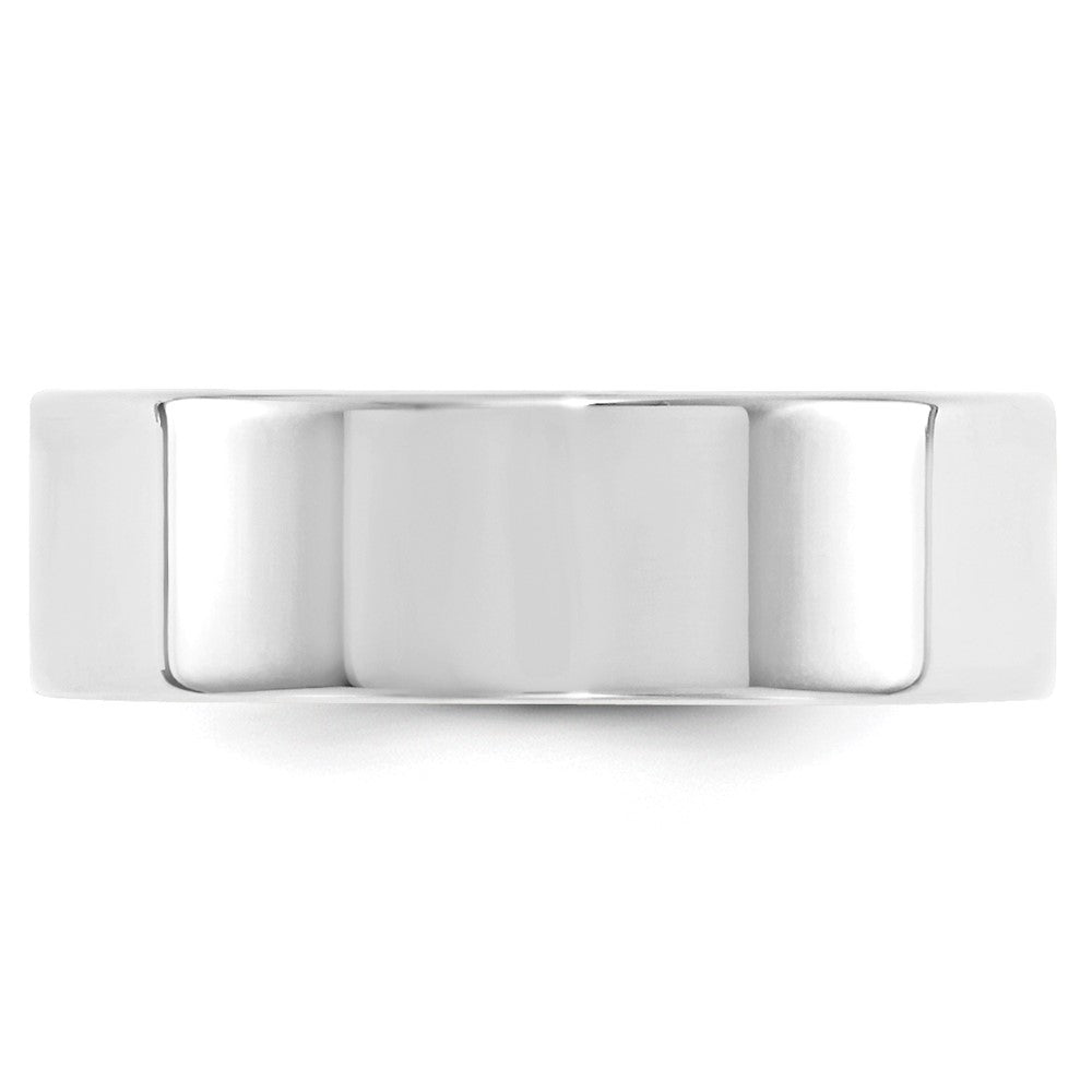14k White Gold 7mm Standard Weight Flat Comfort Fit Wedding Band Size 11