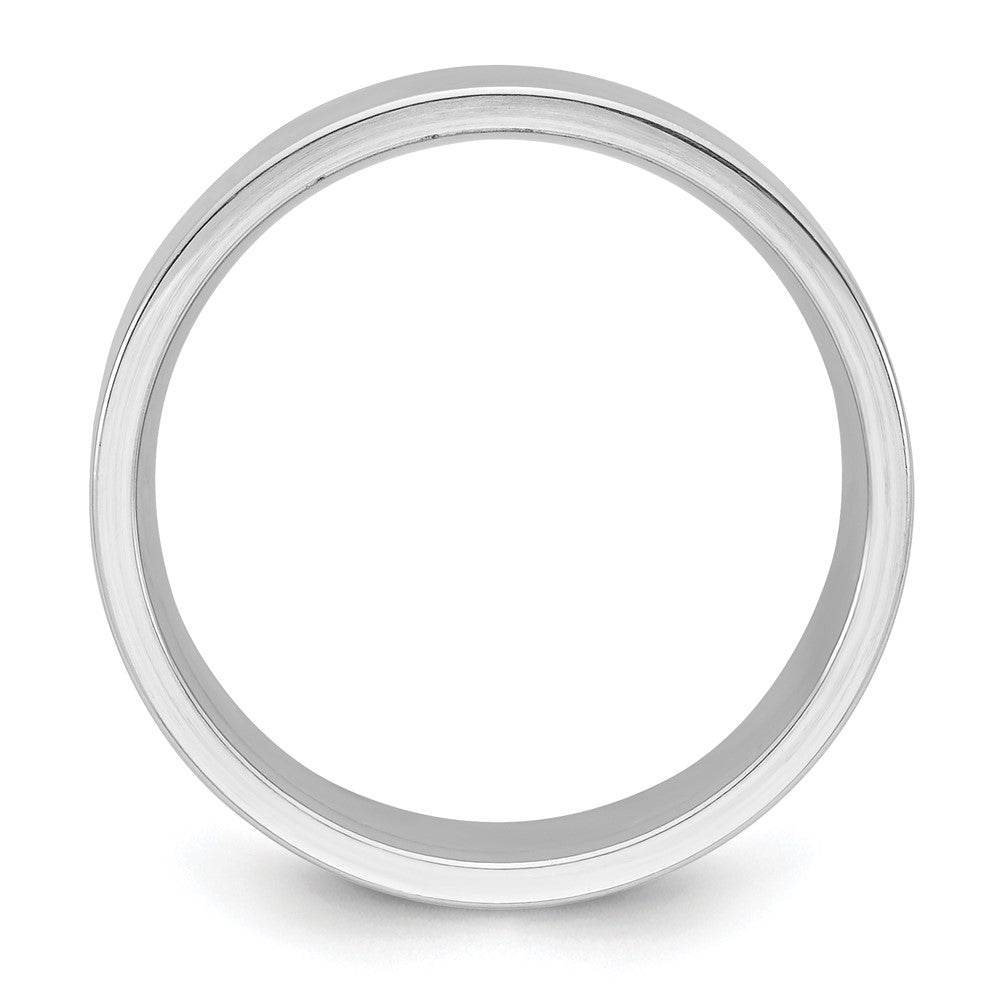 14k White Gold 8mm Standard Weight Flat Comfort Fit Wedding Band Size 14
